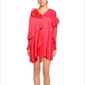 NWT MSGM ruffled asymmetric wrap dress ruffle sz 42